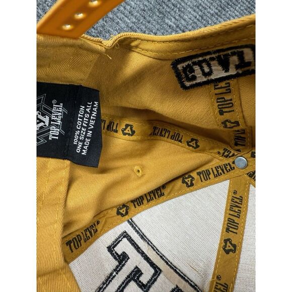 Top Level GOAT Hat Men's OS Yellow Paisley Embroidered Spell Out Black Lettering - Picture 5 of 6